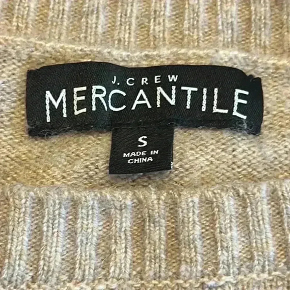 J. Crew Mercantile | Tan Lambswool Blend Crewneck Sweater - Picture 2 of 4